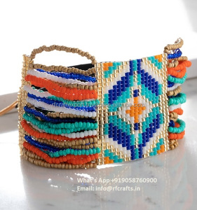 Pulsera de brazalete de tortuga con cuentas de semillas de cristal de moda de la India por RF Crafts Christian Charm Earrings Style - Product Image 4