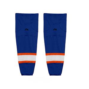 Chaussettes de hockey sur glace personnalisées professionnelles, imprimées par sublimation, avec logo d'équipe, couleurs personnalisées, protège-jambes antidérapants, élastiques, respirants, en maille. - Product Image 2