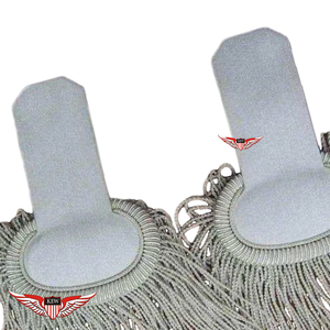 Epaulettes de Hombro de Alta Calidad con Flecos, Estilo Napoleón Francés, Ecológicos, Grises, con Trenzas y Pequeños Borlas Doradas, a la Moda - Product Image 2