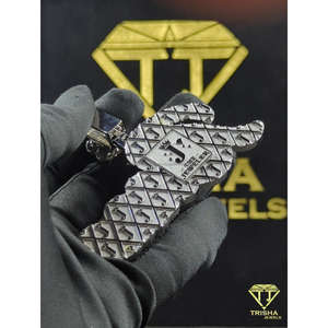 Colgante exclusivo personalizado con el nombre "Rose" con diamantes VVS cultivados en laboratorio, plata de ley 925, joyería hip hop de Trisha Jewels - Product Image 5