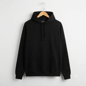 Sweat-shirts à capuche décontractés pour hommes en molleton de coton, couleur unie, séchage rapide, logo personnalisé sur le devant, OEM Orange ImpeX - Product Image 1