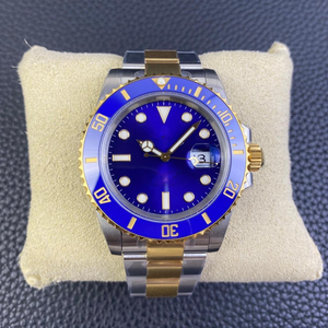 Reloj de pulsera mecánico automático analógico de acero inoxidable de dos tonos de la marca BOJ Plain R.O.L.E.X.77 para hombre a bajo precio, gran oferta. - Product Image 1