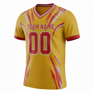 เสื้อซ้อมอเมริกันฟุตบอลแบบกำหนดเองสำหรับผู้ใหญ่ แขนสั้น ระบายอากาศได้ดี ผ้าตาข่าย ป้องกันแบคทีเรีย แห้งเร็ว มีตัวเลือกไซส์ใหญ่ ด้านหน้า - Product Image 4