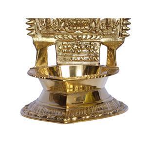 Lámpara Ashtalakshmi hecha a mano de 8 pulgadas en latón Artículo de decoración para el hogar Hecho EN LA India Hecho a mano - Product Image 3