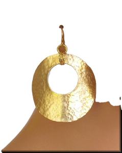 Boucles d'oreilles pendantes en laiton faites à la main avec placage or antique, design tendance pour mariage, élégance moderne - Product Image 3