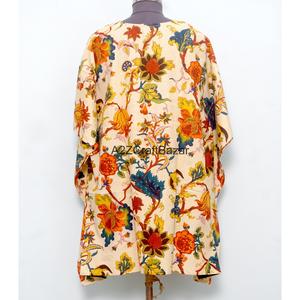 Robe kaftan mi-longue en coton écologique à imprimé floral indien, col en V, pour mamans - Sexy, décontractée, à porter au quotidien - Product Image 5