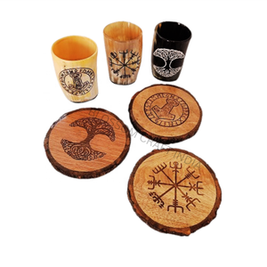 Jarra de Beber de Cuerno de Búfalo Genuino Estilo Vikingo, Estilo Animal, Vidrio Pulido, Soporte de Cuero, Apta para Alimentos, para el Hogar, Artesanía Natural - Product Image 2