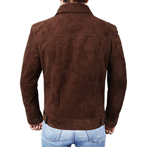 Custom Genuine <b>Leather</b> <b>Jackets</b> <b>Men</b> Womens Unisex Eco-Friendly Windproof V-neck Front Logo Plain Dyed Outwear - Product Image 5
