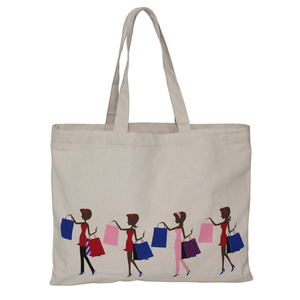 Sac fourre-tout en toile de coton de haute qualité 10 oz, design personnalisé multicolore, poignée intégrée, sac de shopping naturel - Product Image 1
