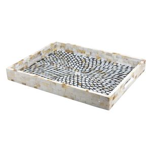 Bandeja de diseño con incrustaciones de nácar, bandeja de servir de nácar, bandeja de MDF, bandejas decorativas, bandeja de resina a precio de venta directa. - Product Image 1