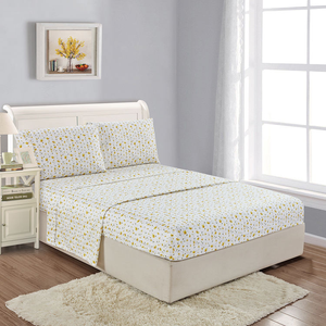 Hotel Luxury ultra Soft <b>Flat</b> <b>Fitted</b> <b>Sheet</b> Sets Breathable Wrinkle Resistant 4 Piece <b>Sheet</b> Set - Product Image 1
