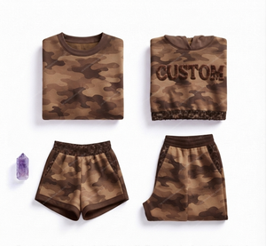 Custom Apparel Manufacturer 4 Piece Cotton Fleece Long <b>Set</b> Hooded Sweatshirt & Pants Shorts Casual Loose Fit Winter Eco-Friendly - Product Image 6