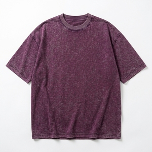 T-shirt unisexe en coton épais délavé à l'acide, style Hip Hop, coupe oversize, effet vintage, personnalisable avec logo, streetwear, 250 GSM, vierge - Product Image 4