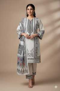 ชุดเสื้อผ้าชาลวาร์ คามีซสำเร็จรูปคุณภาพสูงสำหรับผู้หญิง นำเข้าจากปากีสถาน ชุดชาลวาร์ คามีซสำเร็จรูปคุณภาพดีสำหรับผู้หญิง ผ้าลอนสำเร็จรูปจากปากีสถาน - Product Image 3