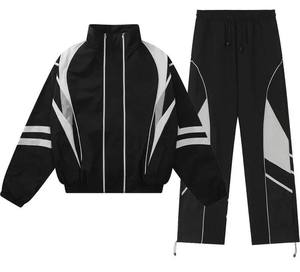 Custom <b>Nylon</b> Windbreaker <b>Tracksuit</b> With Water Resistant Zipper And Rubber Patch Windbreaker Two Piece Set For Club Uniforms - Product Image 1