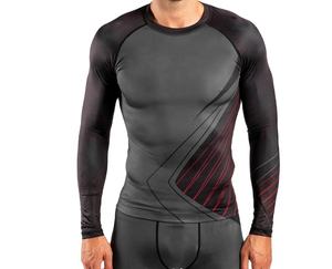 Ropa de compresión transpirable de manga completa de alto rendimiento para hombres con secado rápido y sublimación características impresas venta - Product Image 2