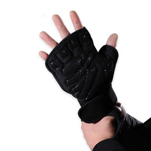 Gants de musculation antidérapants avec support de paume et sangle de maintien, demi-doigts, pour entraînement fitness, protection des mains rembourrée - Product Image 6