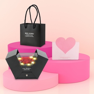 Conservato rosso vera rosa collana cuore 1 pezzo d'oro fiori eterni regalo per le donne mamma moglie fidanzata nonna san valentino - Product Image 1