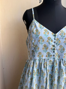 Vestido indio 100% algodón estampado a mano, túnica floral y vestido largo bordado estilo maxi informal para mujer - Product Image 5