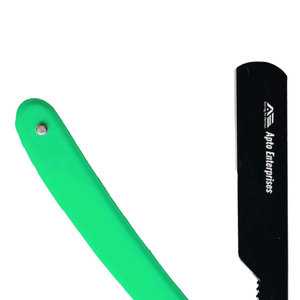 มีดโกนสเตนเลสสตีลแบบใบมีดเดี่ยวสำหรับช่างตัดผม รุ่น AE-2066 สีเขียวดำ ยี่ห้อ Apto Enterprises ใช้ซ้ำได้ สำหรับงานเสริมสวย - Product Image 3