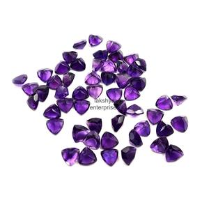 Natural <b>Amethyst</b> 4mm Trillion Cut Faceted Gemstones Purple <b>Amethyst</b> Loose Stone For Jewelry Making Wholesale Price Bulk Supply - Product Image 5