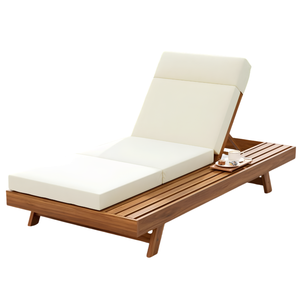 เตียงอาบแดดไม้สักทนทานต่อสภาพอากาศ ระดับพรีเมียม สำหรับกลางแจ้ง - Product Image 1