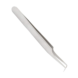 Pince à épiler allemande en acier inoxydable pour extensions de cils, à pointe incurvée et fine, pour retrait de cils, usage professionnel en salon de beauté - Product Image 2