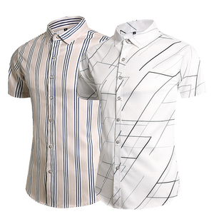 เสื้อเชิ้ตผ้าฝ้ายโพลีเอสเตอร์ทอแบบลำลอง เสื้อเชิ้ตติดกระดุมสำหรับผู้ชายที่ระบายอากาศได้ดีและสวมใส่สบาย - Product Image 3