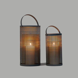 Farol de Metal y Vidrio de Diseño Único con Acabado Verde - Product Image 3