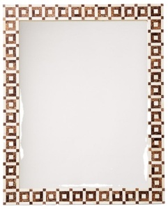 Marco de espejo de pared con incrustaciones de hueso redondo moderno hecho a mano de alta calidad precio al por mayor espejo de hueso decorativo de resina de madera para Pascua - Product Image 3