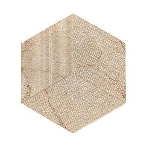 Mármol Hexagonal Dorado Amarillo Beige, Piedra Natural con Acabado Texturizado FS y Diseño Acanalado 3D para Decoración de Paredes - Product Image 1