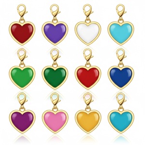 Proveedor de dijes de metal esmaltado personalizados con forma de corazón y piedra de nacimiento del mes. - Product Image 2