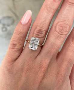 แหวนหมั้นเพชรทรงเอเมอรัลด์คัทเพาะเลี้ยงในห้องปฏิบัติการ แหวนทองคำแท้ 14K 18K ขายส่ง แหวนแบบมินิมอลสำหรับขอแต่งงานและวันครบรอบ - Product Image 6
