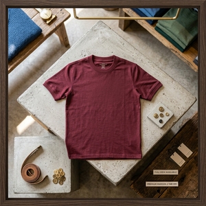 T-shirt décontracté minimaliste à manches courtes et col rond pour homme bleu, modèle Red Rooks Apparel MW-08 - Product Image 3