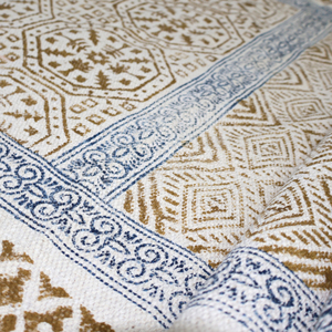 Alfombra Étnica de Algodón Hecha a Mano, Tejido Plano Estampado, Decoración Boho para el Hogar, Patrón Geométrico, Antideslizante, Ecológica, Apta para Mascotas - Product Image 2