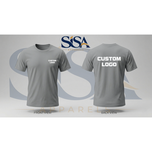 T-shirt Homme Gris Clair Personnalisé 100% Coton Taille 2XL Spandex Sportswear Fabrication Tissu 240 Grammes Design Vierge - Product Image 1