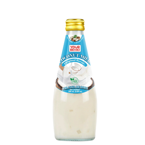Bebida de leche de coco mezclada envasada de 290 ml de su marca con nata de coco, fabricante OEM/ODM en Vietnam - Product Image 1