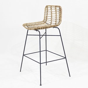 Taburete Alto Tejido con Respaldo en Oferta - Cómoda Silla Ergonómica para Barra de Cocina - Product Image 6