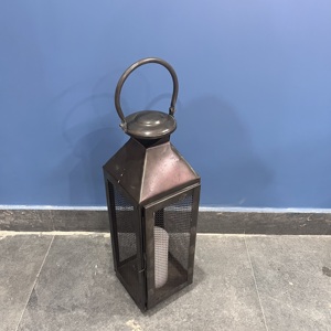 Farol Decorativo de Hierro Forjado L559 con Asa, Acabado Antiguo, para Decoración del Hogar en Ramadán, Navidad y Pascua - Product Image 5