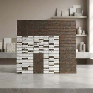 Peel and Stick Luxury Glass Mosaic Backsplash Porcelain Wall Tiles for Home Decoration Mosaic Ceramic Wall <b>Mirror</b> Tiles 10x10mm - Product Image 4