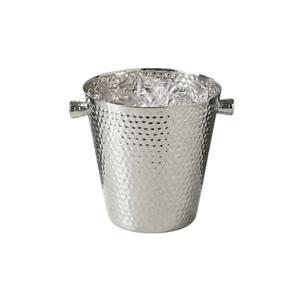 Cubo de hielo de doble pared de acero inoxidable martillado de la más alta calidad con pinzas para enfriar vino y champán a precio económico. - Product Image 4