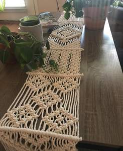 Camino de Mesa Bohemio de Lujo, Tejido a Mano con Macramé y Encaje de Algodón, Decoración para Mesa de Comedor, Bodas, Fiestas y Cenas - Product Image 5