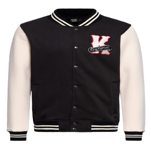Blouson universitaire de baseball oversize pour jeunes, style mode urbaine, avec broderie et patchwork, design personnalisé, effet enduit, pour l'hiver et l'école - Product Image 1