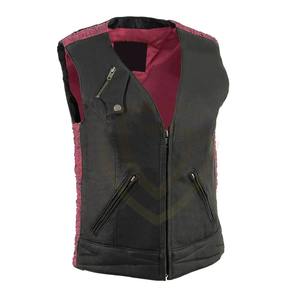 Chaleco de Cuero para Mujer, Informal, Transpirable, para Exteriores, Cálido para Invierno, con Cierre, Personalizable - Product Image 2