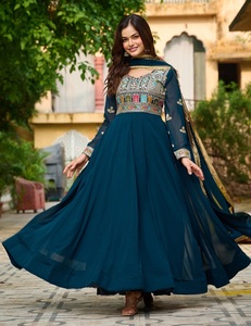 Most Beautiful Fancy Anarkali Gowns with Multi Thread Embroidery Work Wedding and Festival Wear Gowns Collections for Women - Product Image 1