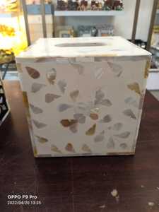 Celestial Pearl Tissue Holder Premium Mother of Pearl Shell Mosaic Inlay Box with Custom Pattern for Modern Luxury Decor - Product Image 6