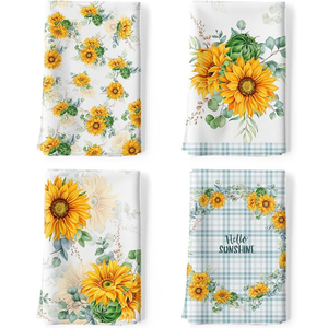 Essuie-tout carré en coton et lin durables, séchage rapide, motif uni, pour mariages occidentaux, serviettes de cuisine sérigraphiées - Product Image 4