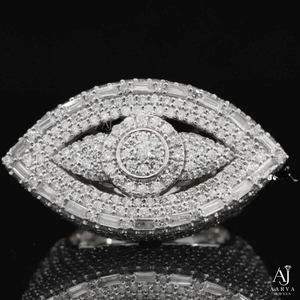 AARVA JEWELS Bague unisexe Hip Hop en argent sterling 925 plaqué rhodium avec diamant taille baguette de laboratoire pour mariage et soirée - Product Image 3