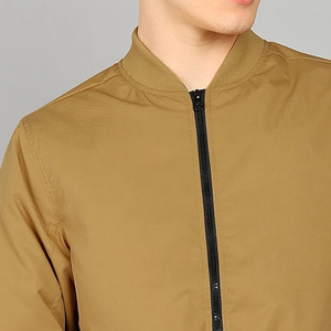 Blouson bomber pour homme, couleur unie, fermeture éclair, vêtement décontracté pour l'automne, coupe-vent, matière polyester, col rabattable - Product Image 2