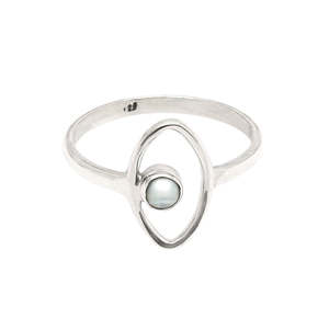Trending Eye Design Stackable <b>Ring</b> With Round Cut Pearl <b>Crafted</b> From 925 Sterling Silver Factory Wholesale Bulk Handmade Jewelry - Product Image 1